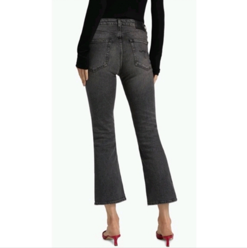R13 Kick Flare Crop Fit Jeans In Dark Moon Sz 30